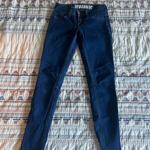 Hydraulic Dark Blue Distressed Skinny Jeans
